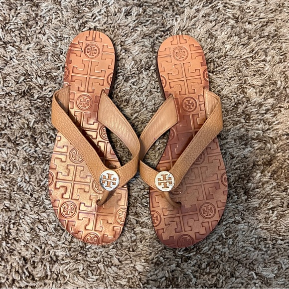 Tory Burch Thora Brown Leather Sandals, Size 7 - Picture 3 of 5